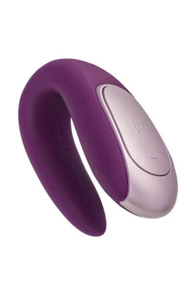 Вибратор для двоих Satisfyer Double Fun (приложение+пульт ДУ), фиолетовый